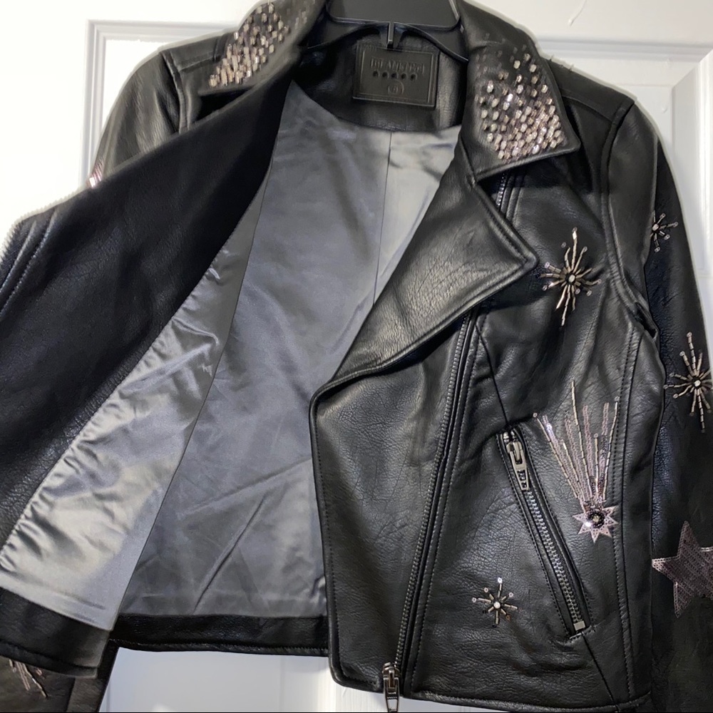 NWT BlankNYC Embellished Faux Leather Moto Jacket - Picture 7 of 8